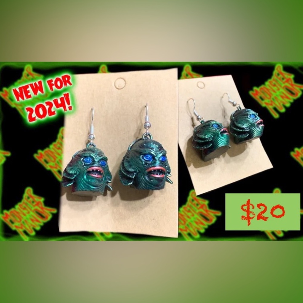 Universal classic monsters Gillman creature from the black lagoon earrings‎